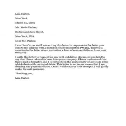 35+ Sample Debt Validation Letter Templates